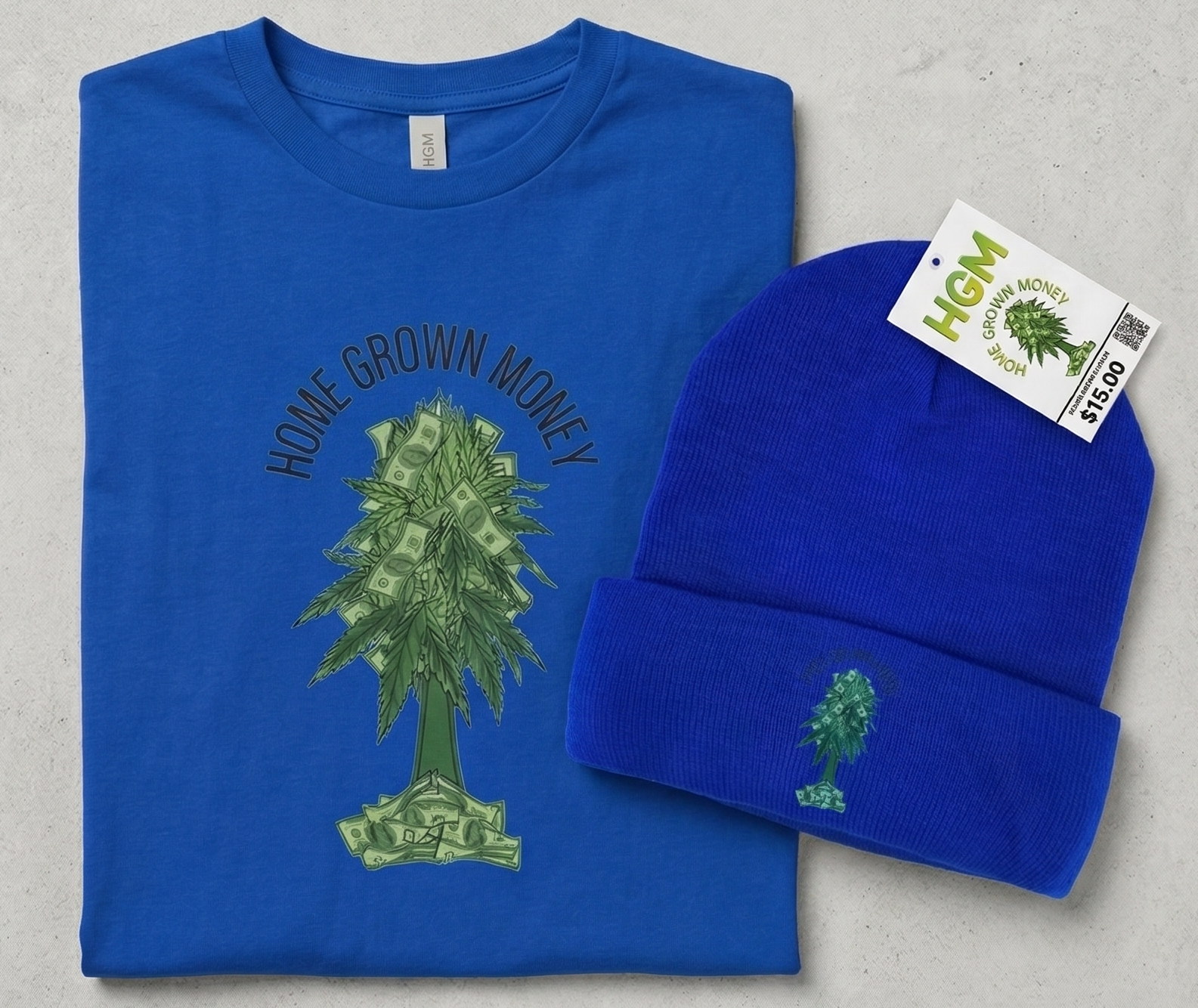 HGM Blue Tee + Blue Beanie Combo